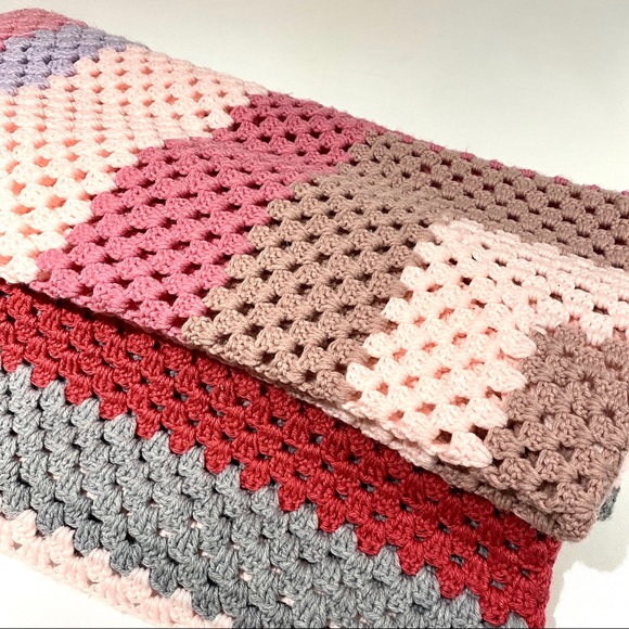 Multi coloured Crochet Blanket - Picture 5 of 12